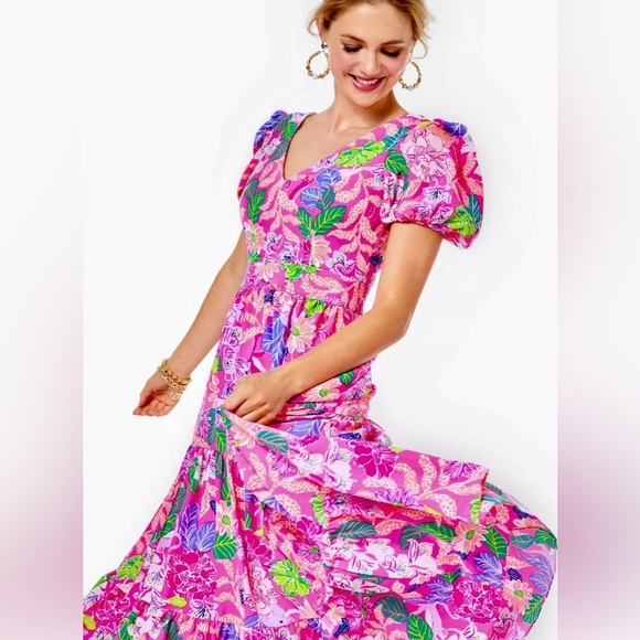 LILLY PULITZER Grace Midi Dress In Pink - Picture 1 of 16